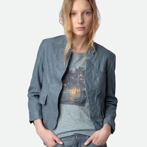 Verys Crinkled Leather Blazer - NEVER WORN